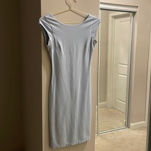 Baby blue short office dress